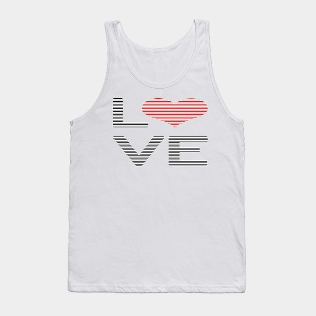 Love - heart - strips - black and red. Tank Top by kerens